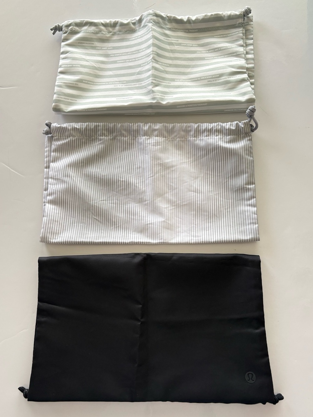 Lot of 3 Lululemon Drawstring Shoe Bag Dust Cover